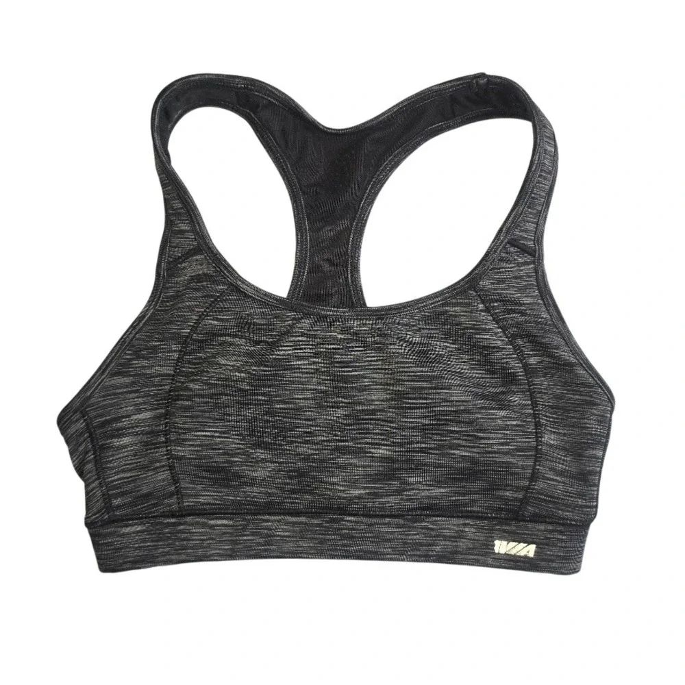 Avia Sports Bra Women S‎ Gray Space Dye Racerback Workout Gym Activewear Sporty